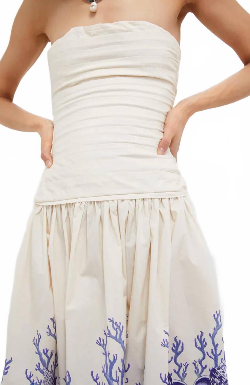 NEW CAROLINA K women's malla dress in shell cream